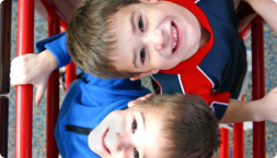 children actively playing